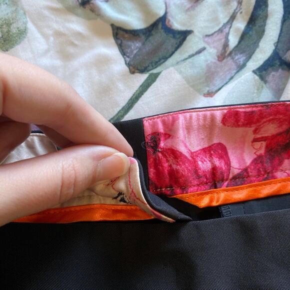 TED BAKER Black Dress Pants Tapered Pleated Professional Office Business Large - Picture 8 of 8